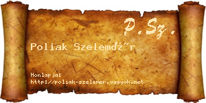 Poliak Szelemér névjegykártya